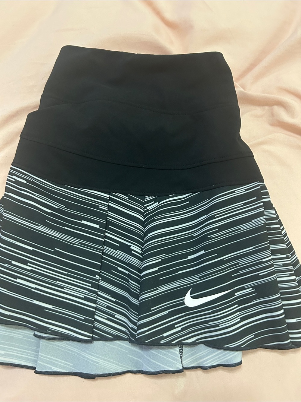 Nike Black tennis or running Skirt with White and Gray Stripes - Picture 5 of 5